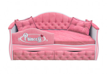 Кровать 160 серии Иллюзия 2 ящика 36 Розовый (мягкий бортик/подушки) в Усть-Тарке - ust-tarka.mebel54.com | фото