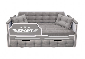 Кровать 170 серии Спорт 2 ящика 45 Серый (подушки) в Усть-Тарке - ust-tarka.mebel54.com | фото