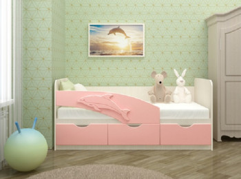 Кровать детская 1,6м Дельфин (Розовый металлик) в Усть-Тарке - ust-tarka.mebel54.com | фото