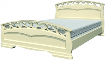 Кровать Грация-1 из массива сосны 1400*2000 Слоновая кость в Усть-Тарке - ust-tarka.mebel54.com | фото