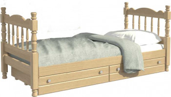 Кровать одинарная Аленка из массива сосны 800*1890 Сосна в Усть-Тарке - ust-tarka.mebel54.com | фото