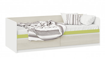 Кровать «Сканди» с 2 ящиками Дуб Гарден/Белый/Зеленый в Усть-Тарке - ust-tarka.mebel54.com | фото
