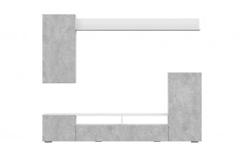 Мебель для гостиной МГС 4 (Белый/Цемент светлый) в Усть-Тарке - ust-tarka.mebel54.com | фото