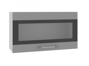 Ройс ВПГСФ 800 Шкаф верхний горизонтальный со стеклом с фотопечатью высокий (Графит софт/корпус Серый) в Усть-Тарке - ust-tarka.mebel54.com | фото