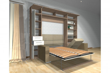 Шкаф-кровать с диваном Каролина в Усть-Тарке - ust-tarka.mebel54.com | фото